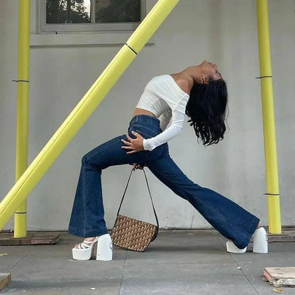 Women Off Shoulder Long Sleeve Slim Tops and Blouses Mesh Ruched Crop Tops Summer Autumn Y2K Sexy Elegant Shirts Female SS69