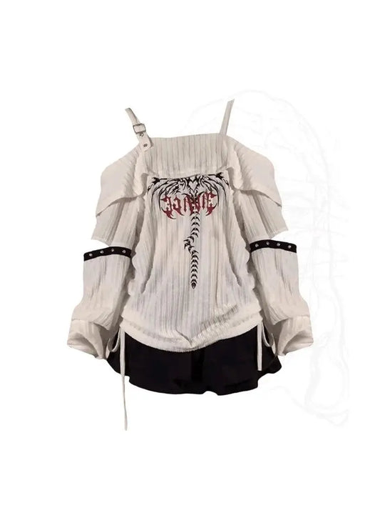 Women Print Pullover Knitted Sweater Harajuku Korean Y2k Long Sleeves Oversize Sweaters Jumper Vintage 2000s Clothes 2025 Autumn SS69