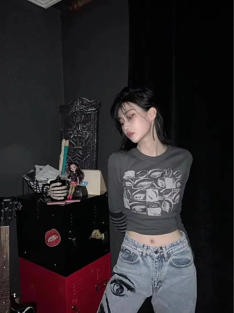 Women Retro Eyes T-Shirt - SS69