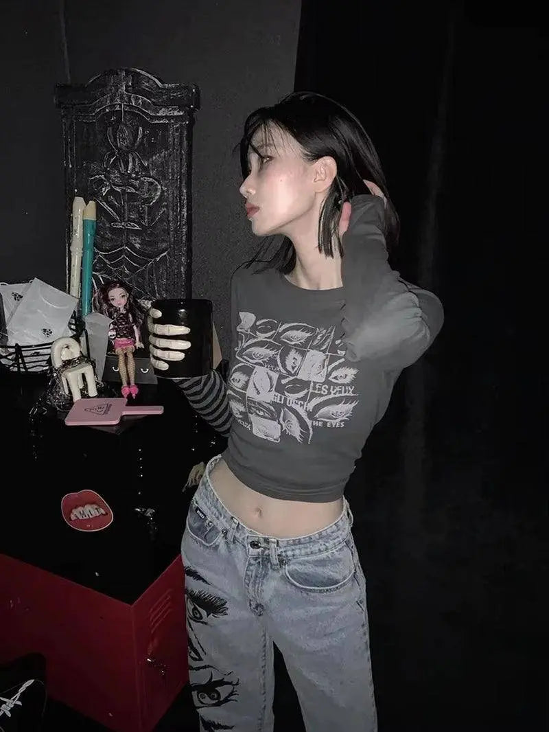 Women Retro Eyes T-Shirt - SS69