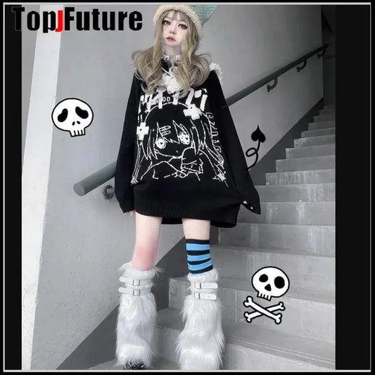 Women Spice Girl Harajuku Punk Black furry gothic Lolita furry Leg Warmer Women Winter Warmer Foot Cover Y2K Girl Leg warmers.