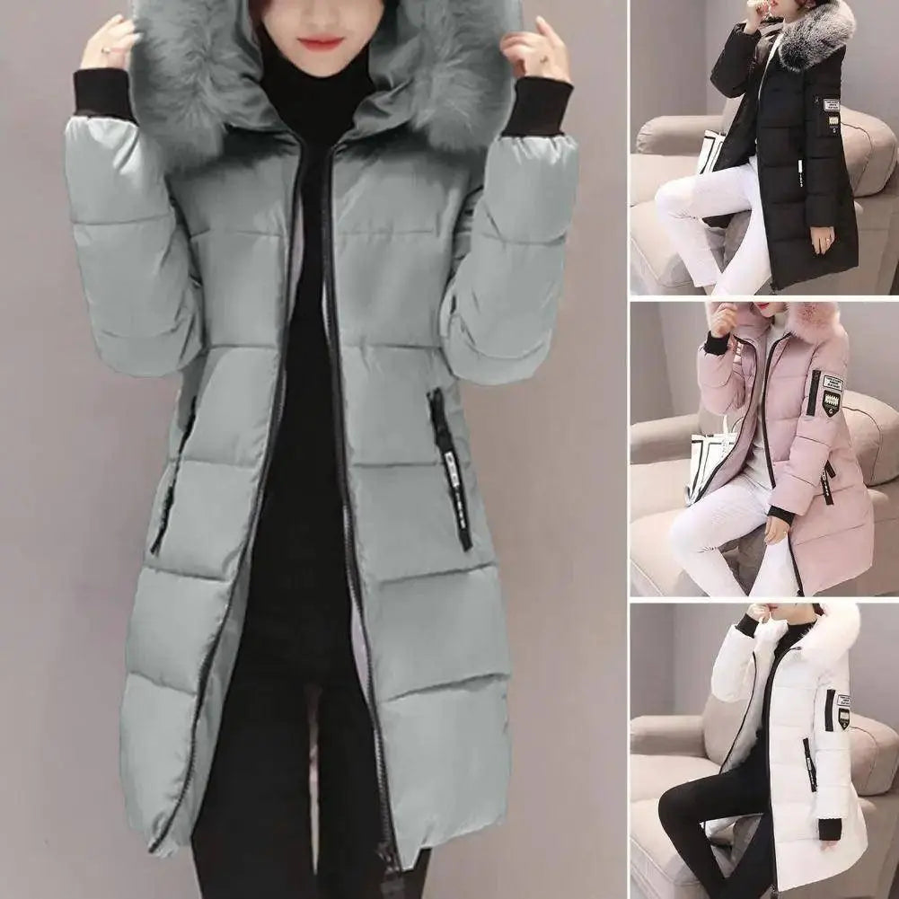 Women Winter Jackets Down Cotton Hooded Tops Large Size Parkas Mujer Coats Long Coat Fashion Female Fur Collar Outfits New Year SS69