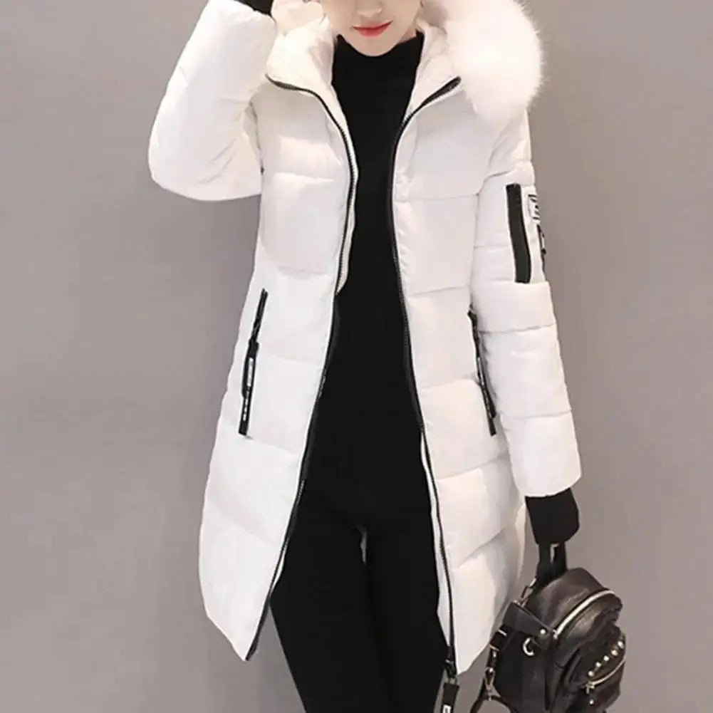 Women Winter Jackets Down Cotton Hooded Tops Large Size Parkas Mujer Coats Long Coat Fashion Female Fur Collar Outfits New Year SS69