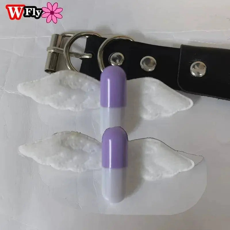 Women Y2k girl Harajuku Mine tie small pill hairpin Goth cute pair clip headwear Lolita cosplay props wing hairgrips SS69