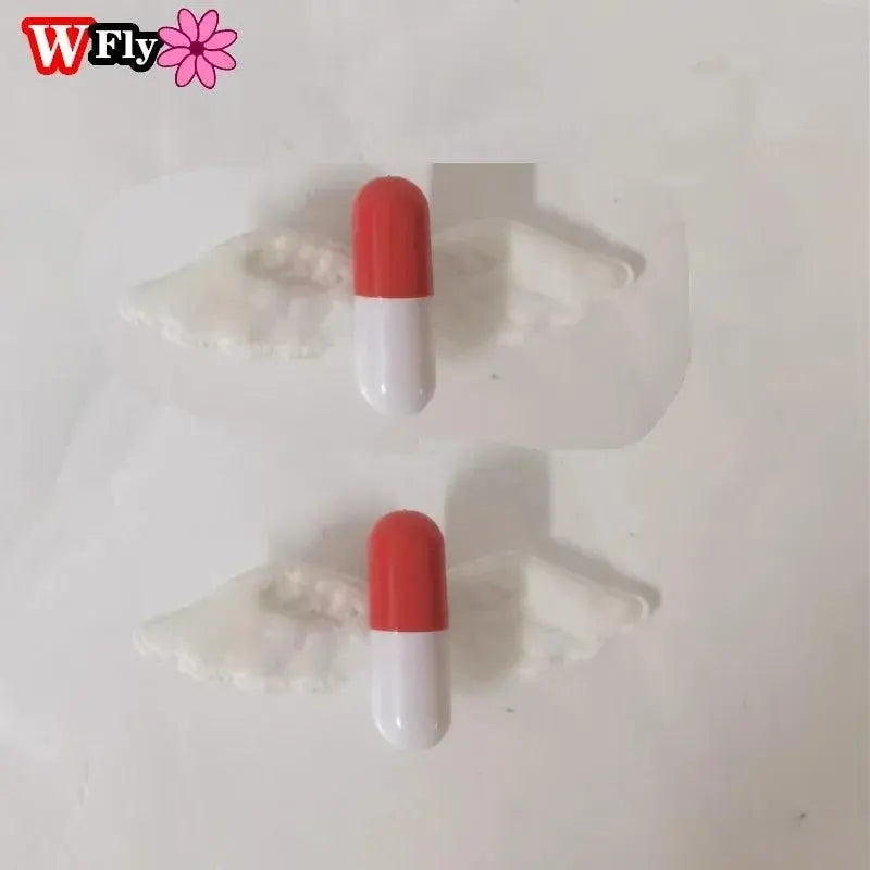 Women Y2k girl Harajuku Mine tie small pill hairpin Goth cute pair clip headwear Lolita cosplay props wing hairgrips SS69