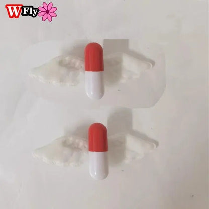 Women Y2k girl Harajuku Mine tie small pill hairpin Goth cute pair clip headwear Lolita cosplay props wing hairgrips SS69