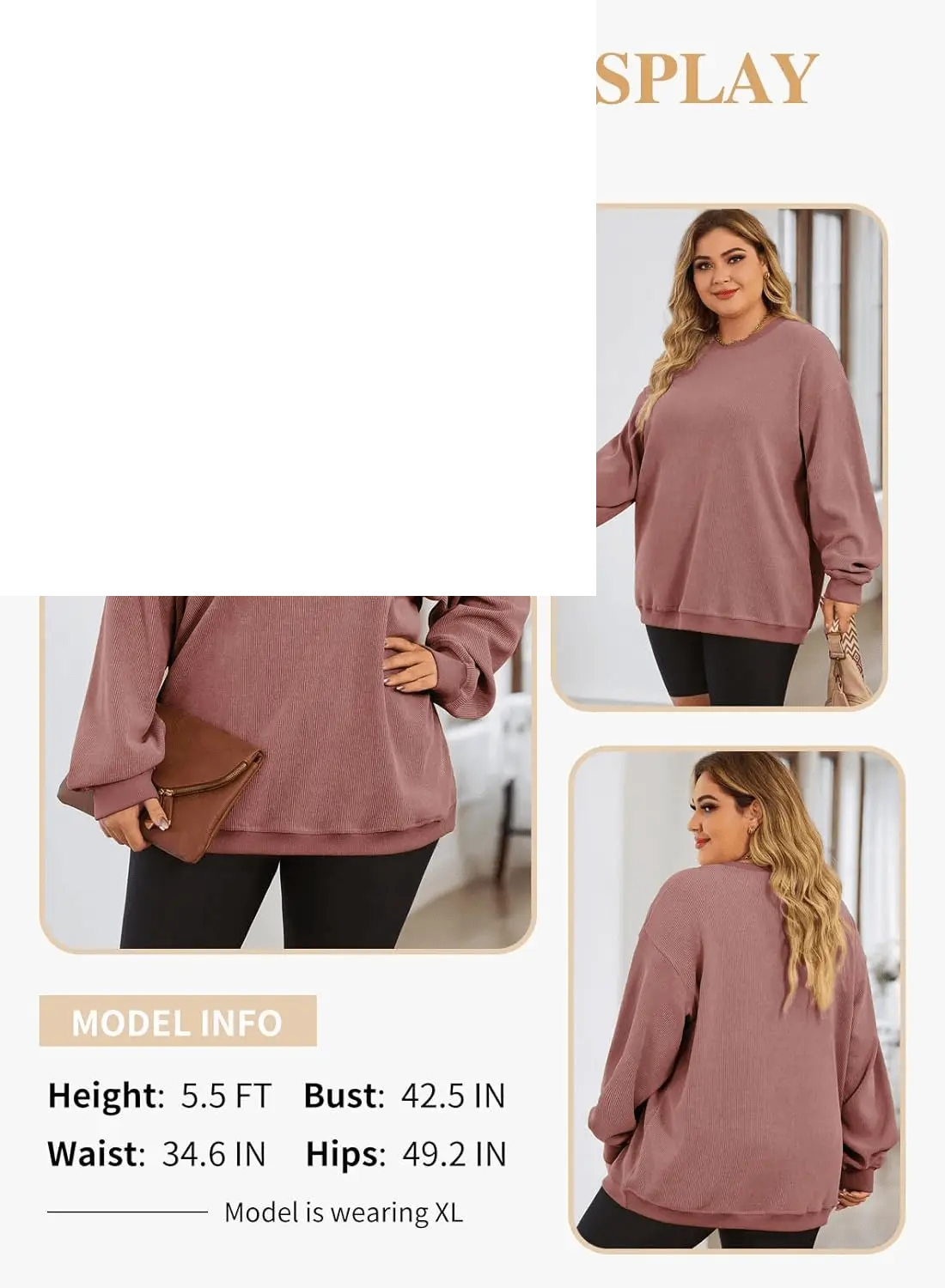 Women plus Size Sweatshirts Long Sleeves (1X-5X) - SS69