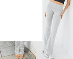 Women'S 2 Piece Lounge Outfits Slim Short Sleeve Tops Low Rise Flare Leggings Sets Yoga Sweatsuit - SS69