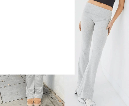 Women'S 2 Piece Lounge Outfits Slim Short Sleeve Tops Low Rise Flare Leggings Sets Yoga Sweatsuit - SS69