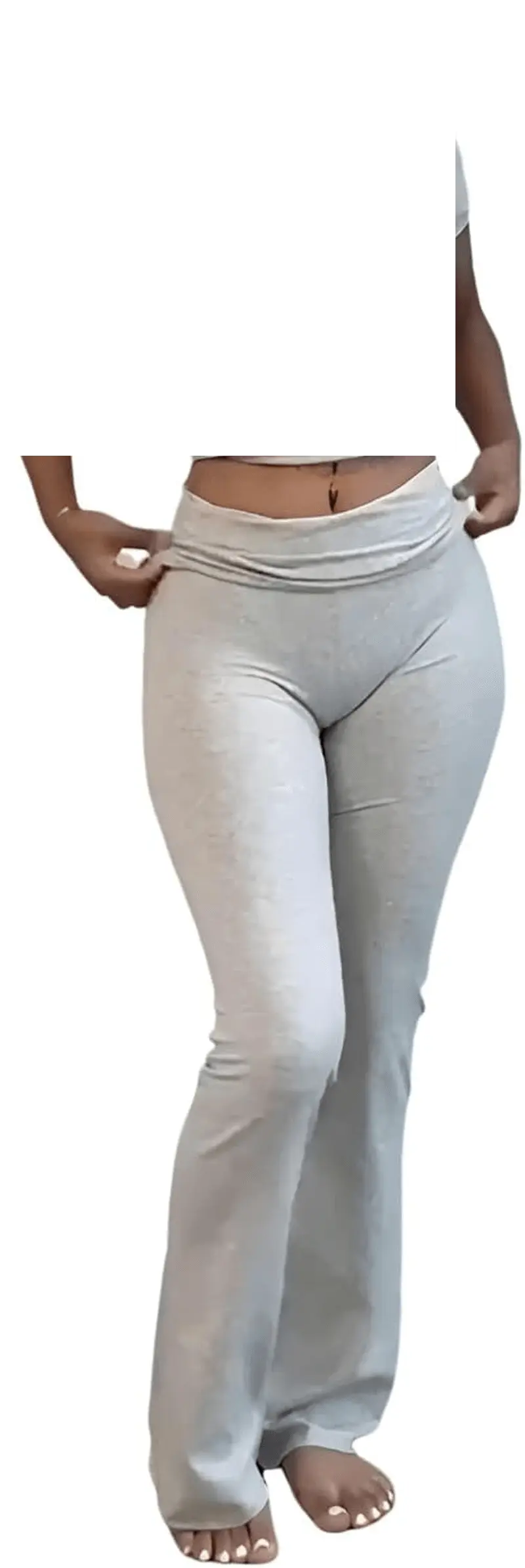 Women'S 2 Piece Lounge Outfits Slim Short Sleeve Tops Low Rise Flare Leggings Sets Yoga Sweatsuit - SS69