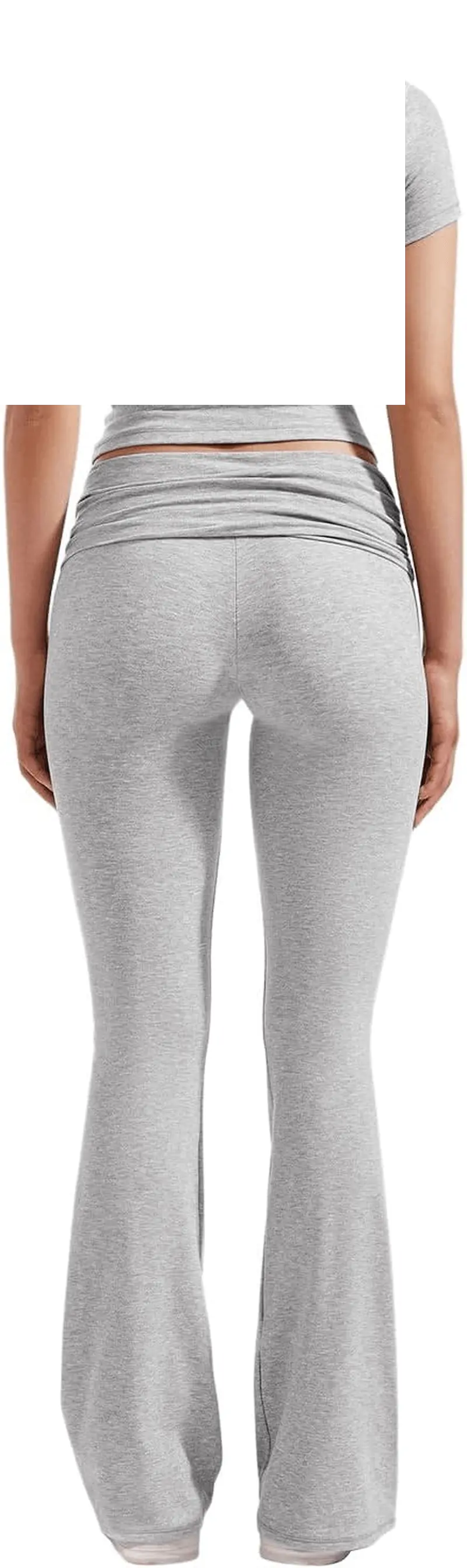 Women'S 2 Piece Lounge Outfits Slim Short Sleeve Tops Low Rise Flare Leggings Sets Yoga Sweatsuit - SS69