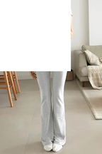 Women'S 2 Piece Lounge Outfits Slim Short Sleeve Tops Low Rise Flare Leggings Sets Yoga Sweatsuit - SS69