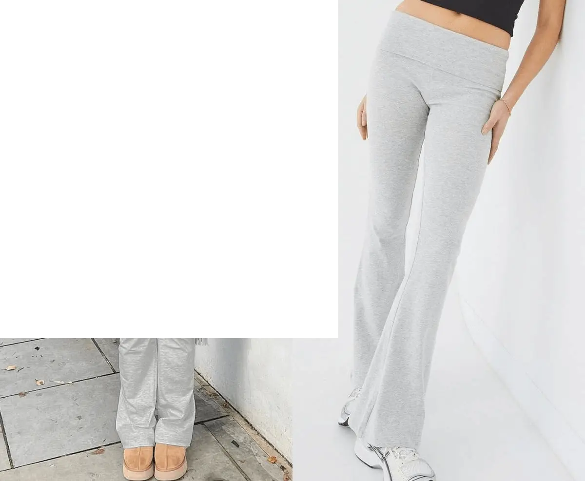 Women'S 2 Piece Lounge Outfits Slim Short Sleeve Tops Low Rise Flare Leggings Sets Yoga Sweatsuit - SS69