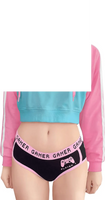 Women'S Bunnywatch Cosplay Gaming Casual Regular Fit Long Sleeve Drawstring Cropped Hoodie Sweater Pink - SS69