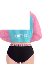 Women'S Bunnywatch Cosplay Gaming Casual Regular Fit Long Sleeve Drawstring Cropped Hoodie Sweater Pink - SS69