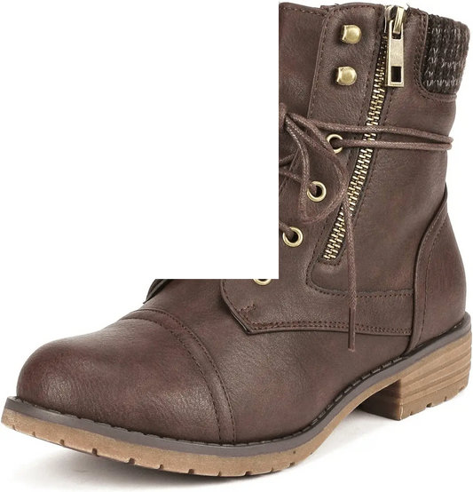 Women'S Lace up Combat Boots Ankle Booties - SS69