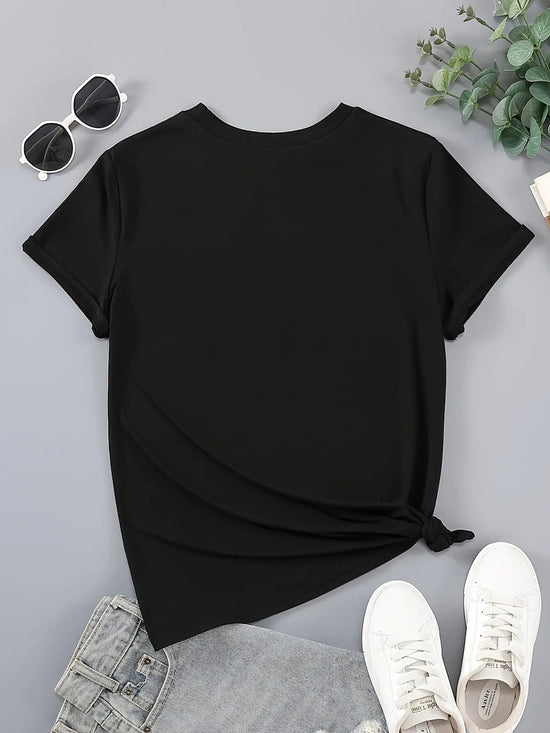 Women's Casual Graphic Tee - Squid & GAME Design, Gray Short Sleeve Crew Neck T-Shirt with Pink Geometric Print, Summer Casual Attire, Polyester Blend, Machine Washable SS69