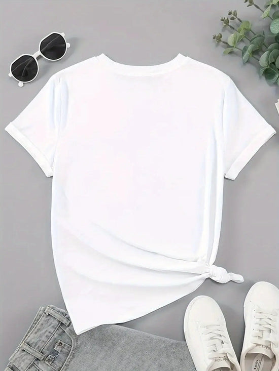 Women's Casual Graphic Tee - Squid & GAME Design, Gray Short Sleeve Crew Neck T-Shirt with Pink Geometric Print, Summer Casual Attire, Polyester Blend, Machine Washable SS69