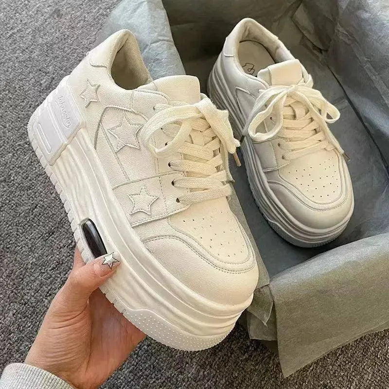 Women's Casual Platform Sneakers Star Skateboard Trainers Mix Colors Running Sport Shoes Tennis Shoes Outdoor Walking Sneakers - SS69