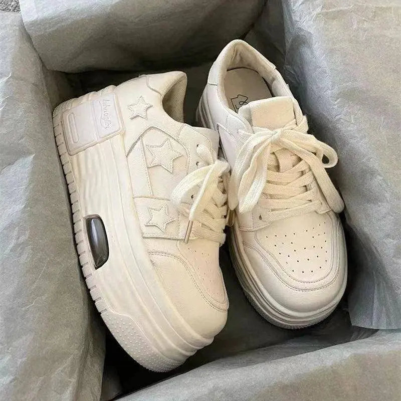 Women's Casual Platform Sneakers Star Skateboard Trainers Mix Colors Running Sport Shoes Tennis Shoes Outdoor Walking Sneakers - SS69