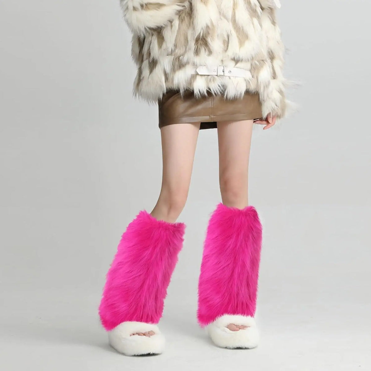 Women's Fur Leg Warmers, Furry Leg Warmers - SS69
