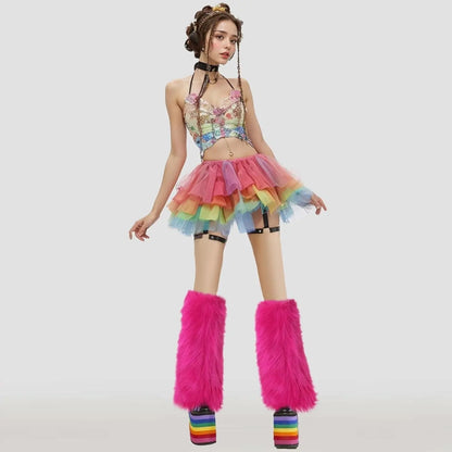 Women's Fur Leg Warmers, Furry Leg Warmers - SS69