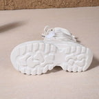 Women's High-Top Sneakers - Fashionable Lace-Up Platform Boots with Thick Sole, Versatile All-Season Footwear - SS69