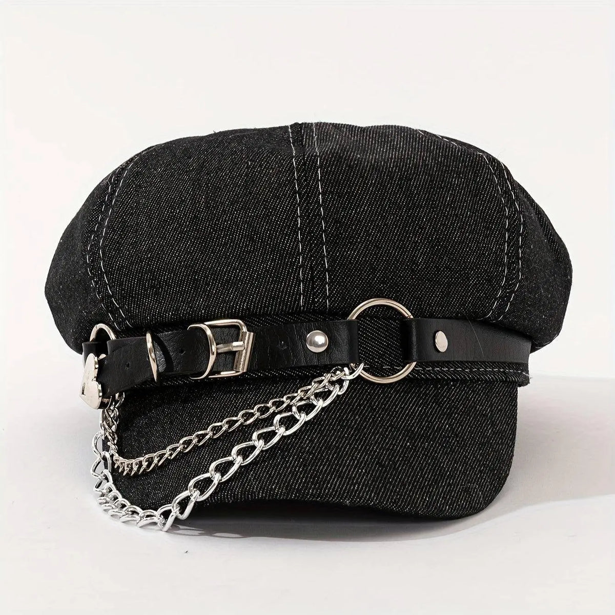 Women's Punk Hip-Hop Y2K Style Baseball Cap with Metal Chain Link SS69