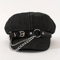 Women's Punk Hip-Hop Y2K Style Baseball Cap with Metal Chain Link SS69