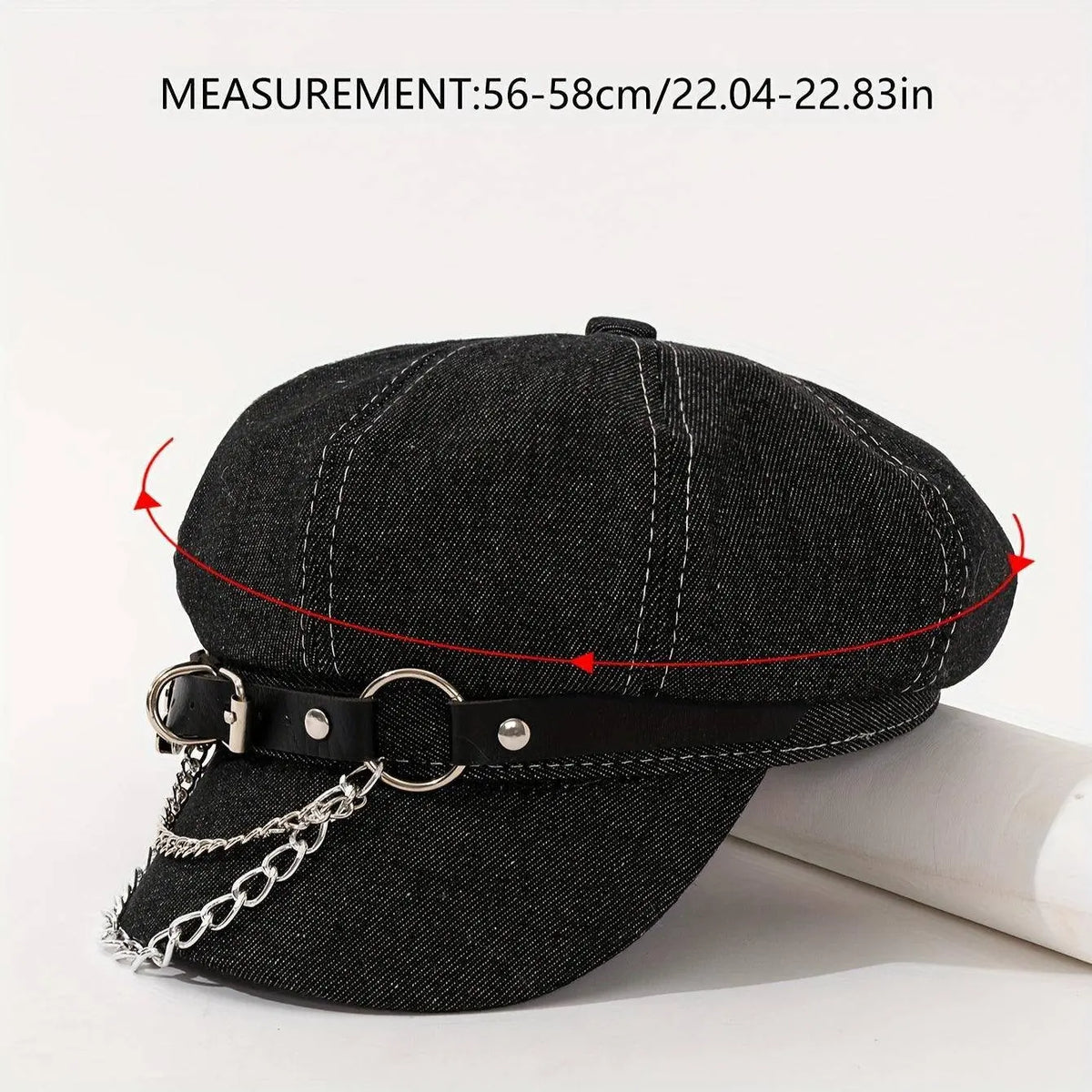 Women's Punk Hip-Hop Y2K Style Baseball Cap with Metal Chain Link SS69