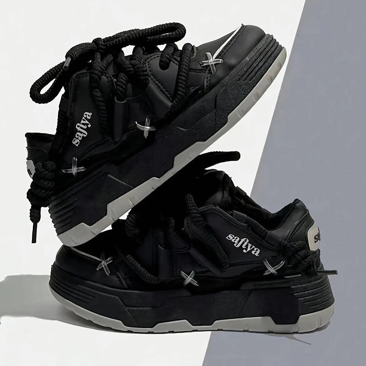 Women's Stylish Platform Skate Shoes, Niche Design Colorblock Heightening Sneakers, Personality Preppy Student Shoes - SS69