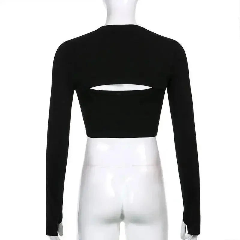 Women's T Shirt O-Neck Slim Fit Sexy Long Sleeve T-shirt Female Tees Shirt Femme Woman Crop Tops 2025 Spring New Korean Clothing SS69