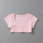 XUANSHOW New Fashion Cotton Crop Top Club Style Ultra Short Sleeves Tees Hot Exposed Breasts Erotic Women Sexy Girl's Tshirt - SS69