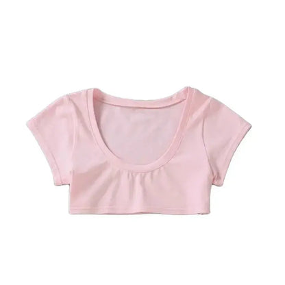 XUANSHOW New Fashion Cotton Crop Top Club Style Ultra Short Sleeves Tees Hot Exposed Breasts Erotic Women Sexy Girl's Tshirt - SS69