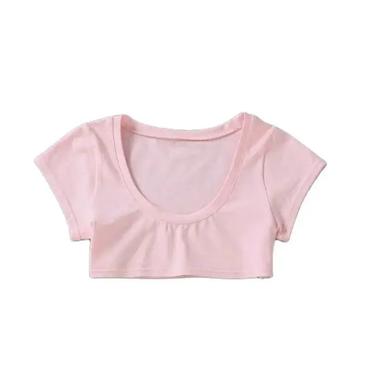 XUANSHOW New Fashion Cotton Crop Top Club Style Ultra Short Sleeves Tees Hot Exposed Breasts Erotic Women Sexy Girl's Tshirt - SS69