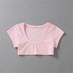XUANSHOW New Fashion Cotton Crop Top Club Style Ultra Short Sleeves Tees Hot Exposed Breasts Erotic Women Sexy Girl's Tshirt - SS69