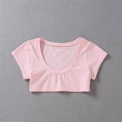 XUANSHOW New Fashion Cotton Crop Top Club Style Ultra Short Sleeves Tees Hot Exposed Breasts Erotic Women Sexy Girl's Tshirt - SS69