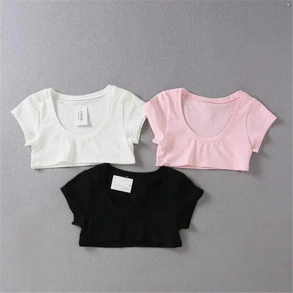 XUANSHOW New Fashion Cotton Crop Top Club Style Ultra Short Sleeves Tees Hot Exposed Breasts Erotic Women Sexy Girl's Tshirt - SS69