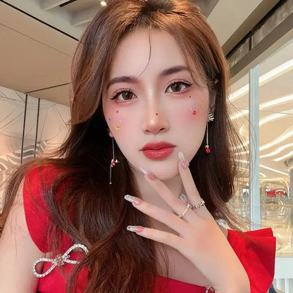 Xmas Santa Claus Drop Earrings Christmas Tree Snowflake Long Tassel Chain Earrings for Women Fashion Jewelry New Year Gift 2025 SS69