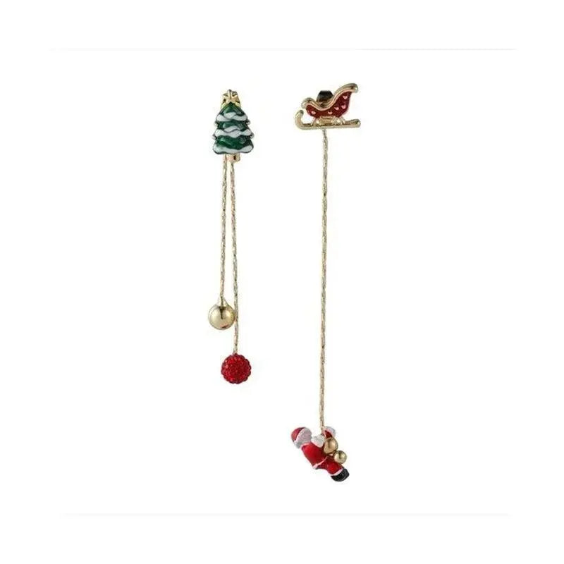 Xmas Santa Claus Drop Earrings Christmas Tree Snowflake Long Tassel Chain Earrings for Women Fashion Jewelry New Year Gift 2025 SS69