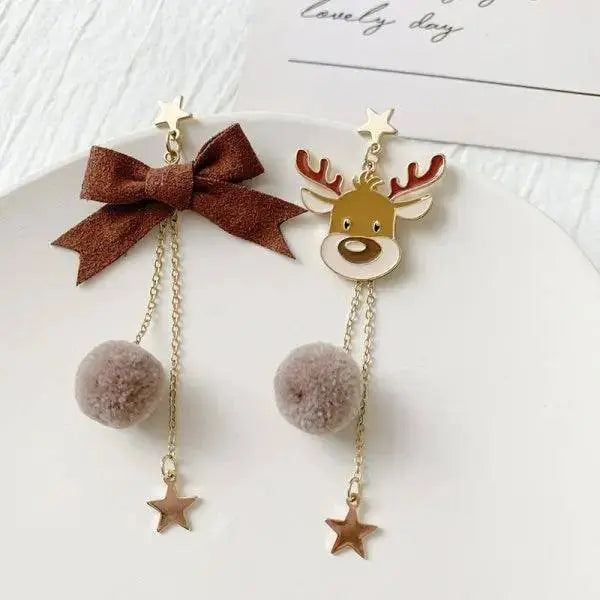 Xmas Santa Claus Drop Earrings Christmas Tree Snowflake Long Tassel Chain Earrings for Women Fashion Jewelry New Year Gift 2025 SS69