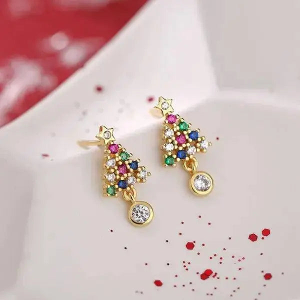Xmas Santa Claus Drop Earrings Christmas Tree Snowflake Long Tassel Chain Earrings for Women Fashion Jewelry New Year Gift 2025 SS69