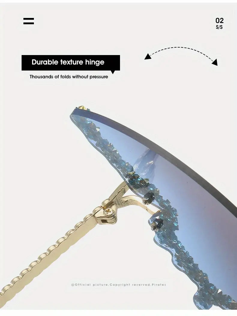 Y2K Butterfly Rimless For Women Luxury Rhinestone Decorative Glasses For Summer Costume Party Club fashion glasses SS69