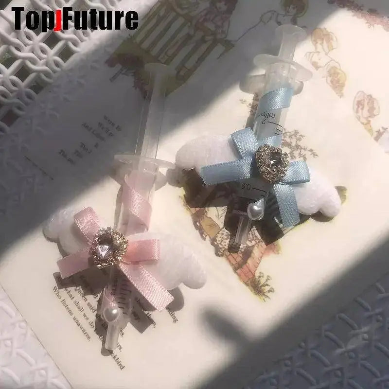 Y2K Girl Gothic Lolita Devil Angel Wing Harajuku Medical Syringe Hair Clip Hair Accessories Hair clips pins Hairpin Barrettes SS69