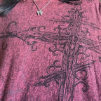 Y2K Grunge Emo Vintage T-shirt 2000s Cross Cyber Goth Patchwork Long Sleeve Tees E-girl Gothic Harajuku Loose Tops Women Men - SS69