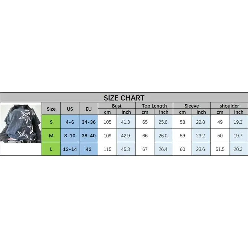 Y2K Grunge Emo Vintage T-shirt 2000s Cross Cyber Goth Patchwork Long Sleeve Tees E-girl Gothic Harajuku Loose Tops Women Men - SS69