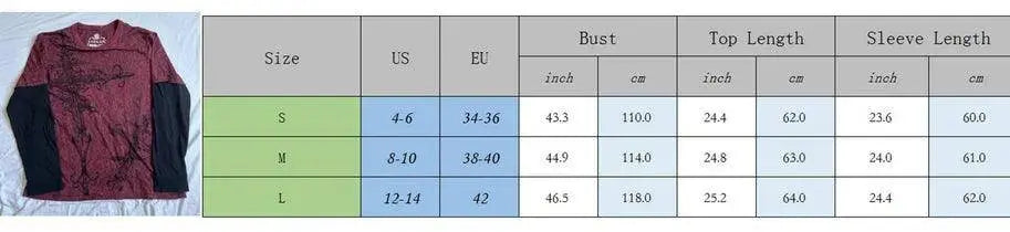 Y2K Grunge Emo Vintage T-shirt 2000s Cross Cyber Goth Patchwork Long Sleeve Tees E-girl Gothic Harajuku Loose Tops Women Men - SS69