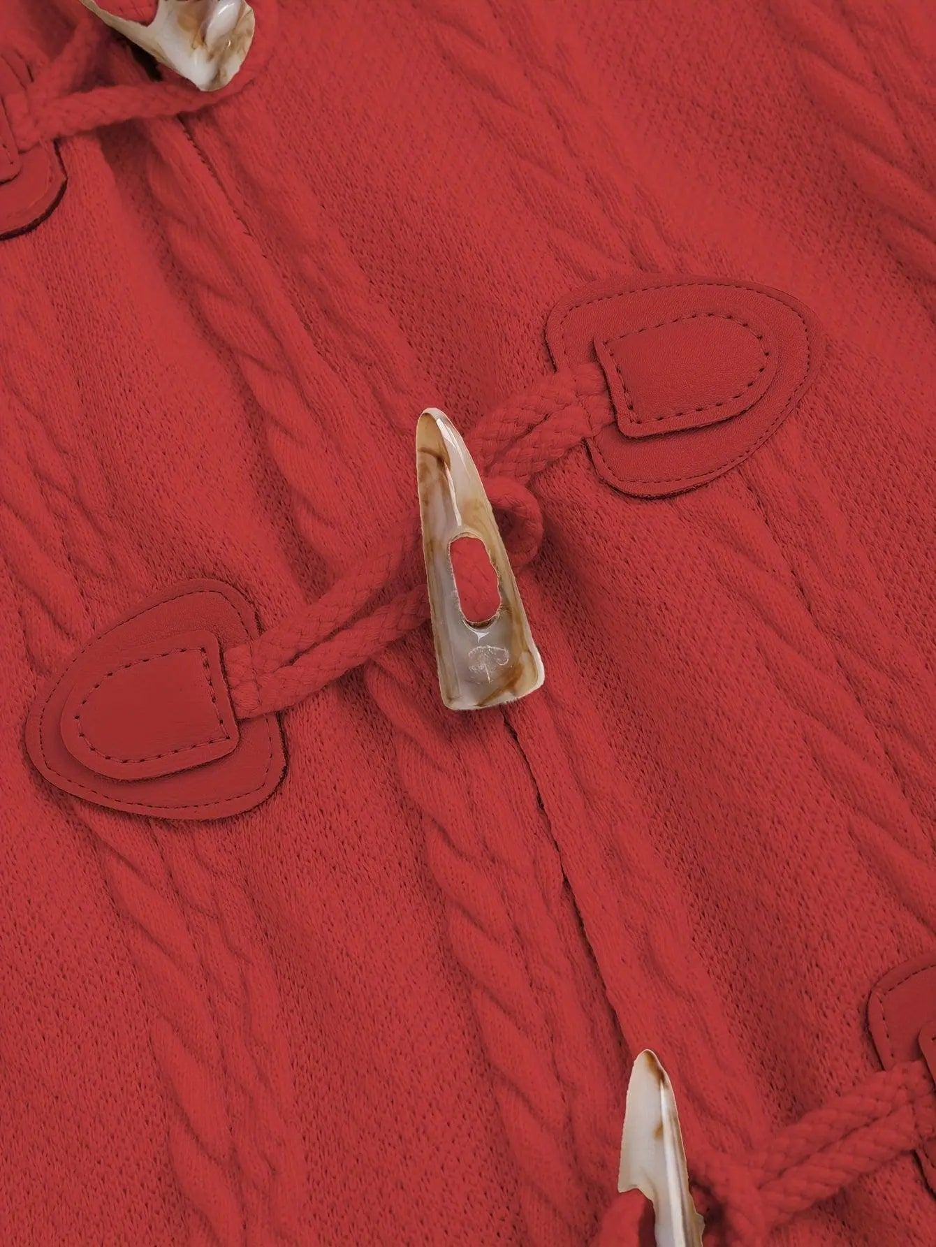 Y2K-Inspired Plaid Hooded Knit Coat with Faux Fur Trim, Horn Buttons - Long, Warm & Stylish for Women, Machine Washable, Y2K, Plaid, Faux Fur SS69