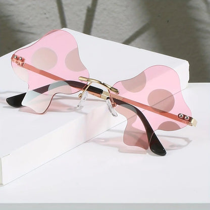 Y2K Mushroom Fashion Cute Tinted Rimless Shades Cosplay Party Favors Decorative Glasses Props fashion glasses SS69