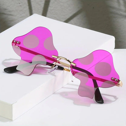 Y2K Mushroom Fashion Cute Tinted Rimless Shades Cosplay Party Favors Decorative Glasses Props fashion glasses SS69